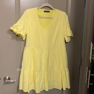 Yellow linen dress